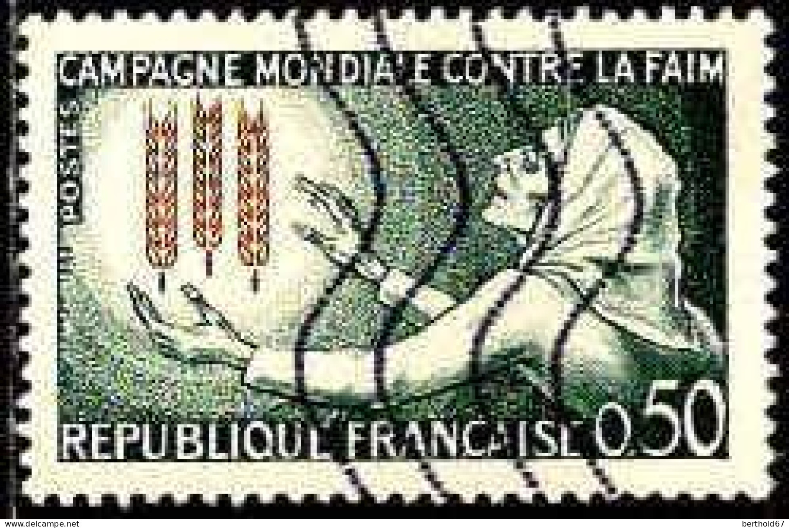 France Poste Obl Yv:1379 Mi:1429 Campagne Mondiale Contre La Faim (Lign.Ondulées) - Gebraucht