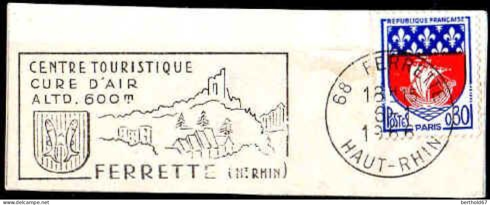 France Poste Obl Yv:1354B Mi:1497 Armoiries De Paris (TB Cachet à Date) Ferrette 6-1-1966 - Used Stamps