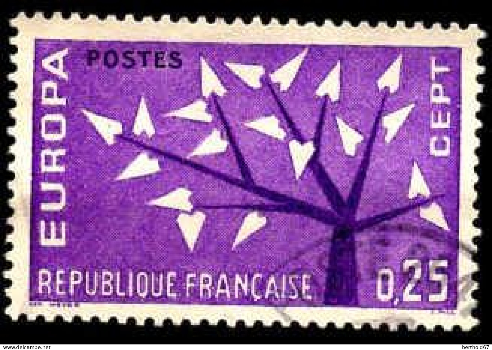 France Poste Obl Yv:1358 Mi:1411 Europa Cept Arbre à 19 Feuilles (Beau Cachet Rond) - Usati