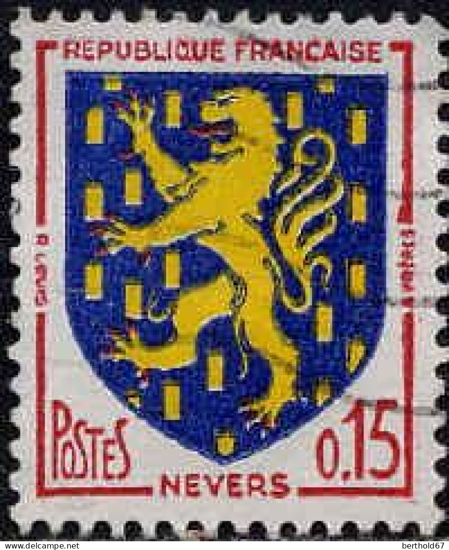 France Poste Obl Yv:1354 Mi:1407 Nevers Armoiries (Lign.Ondulées) - Oblitérés