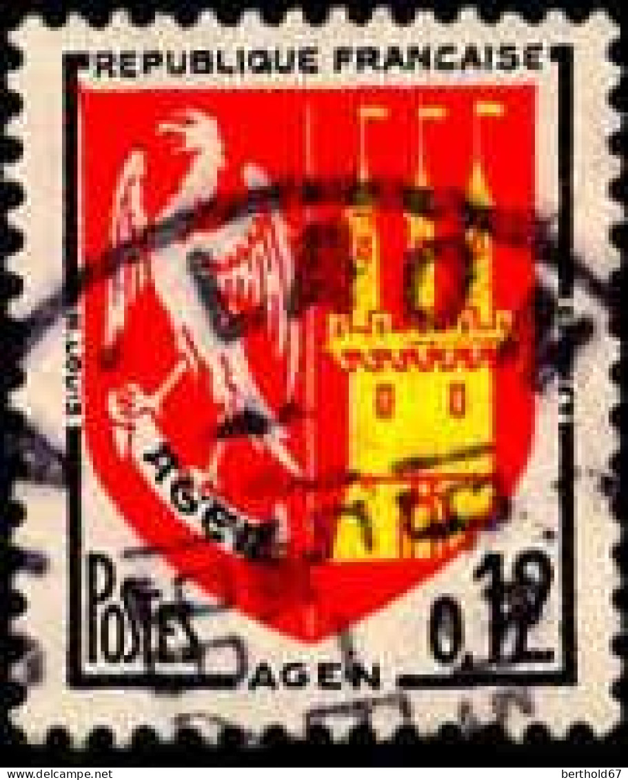 France Poste Obl Yv:1353A Mi:1472 Agen (Armoiries) (TB Cachet Rond) - Gebraucht