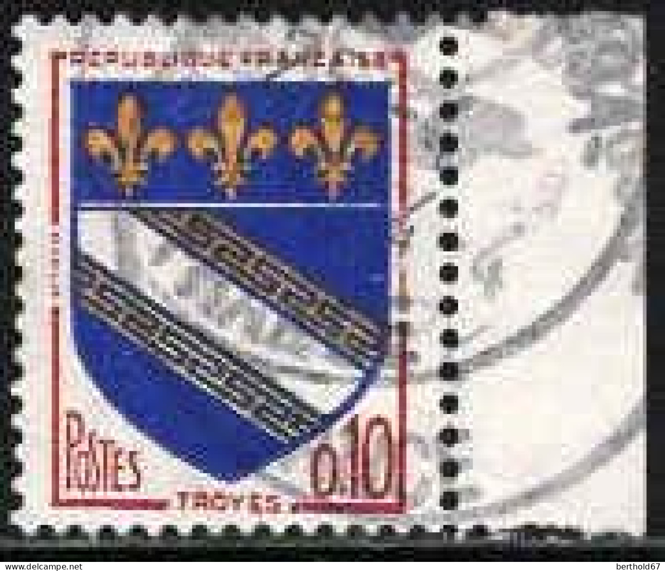 France Poste Obl Yv:1353 Mi:1420 Armoiries De Troyes Bord De Feuille (Beau Cachet Rond) - Used Stamps