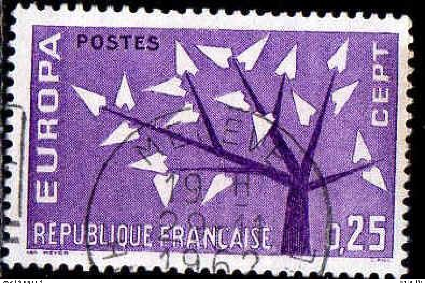 France Poste Obl Yv:1358/1359 Europa Cept Arbre à 19 Feuilles (TB Cachet Rond) - Gebruikt