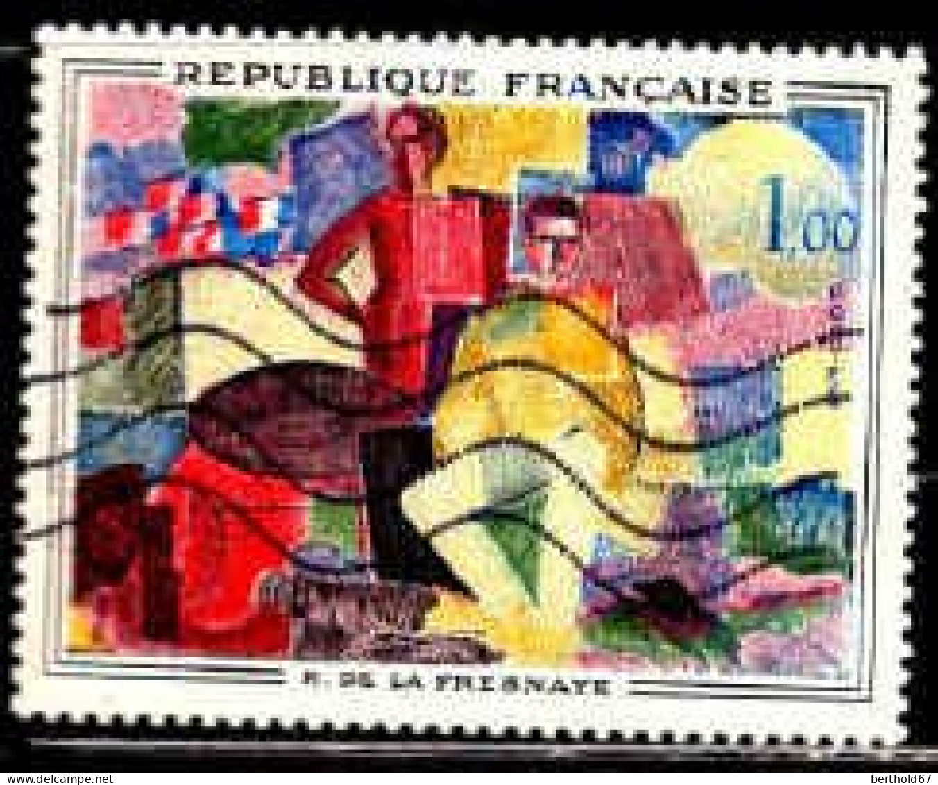 France Poste Obl Yv:1322 Mi:1375 R.de La Fresnaye 14 Juillet (Lign.Ondulées) - Usati