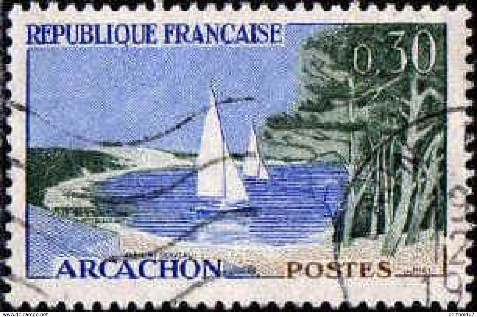 France Poste Obl Yv:1312 Mi:1366 Arcachon Voiliers (Beau Cachet Rond) - Used Stamps