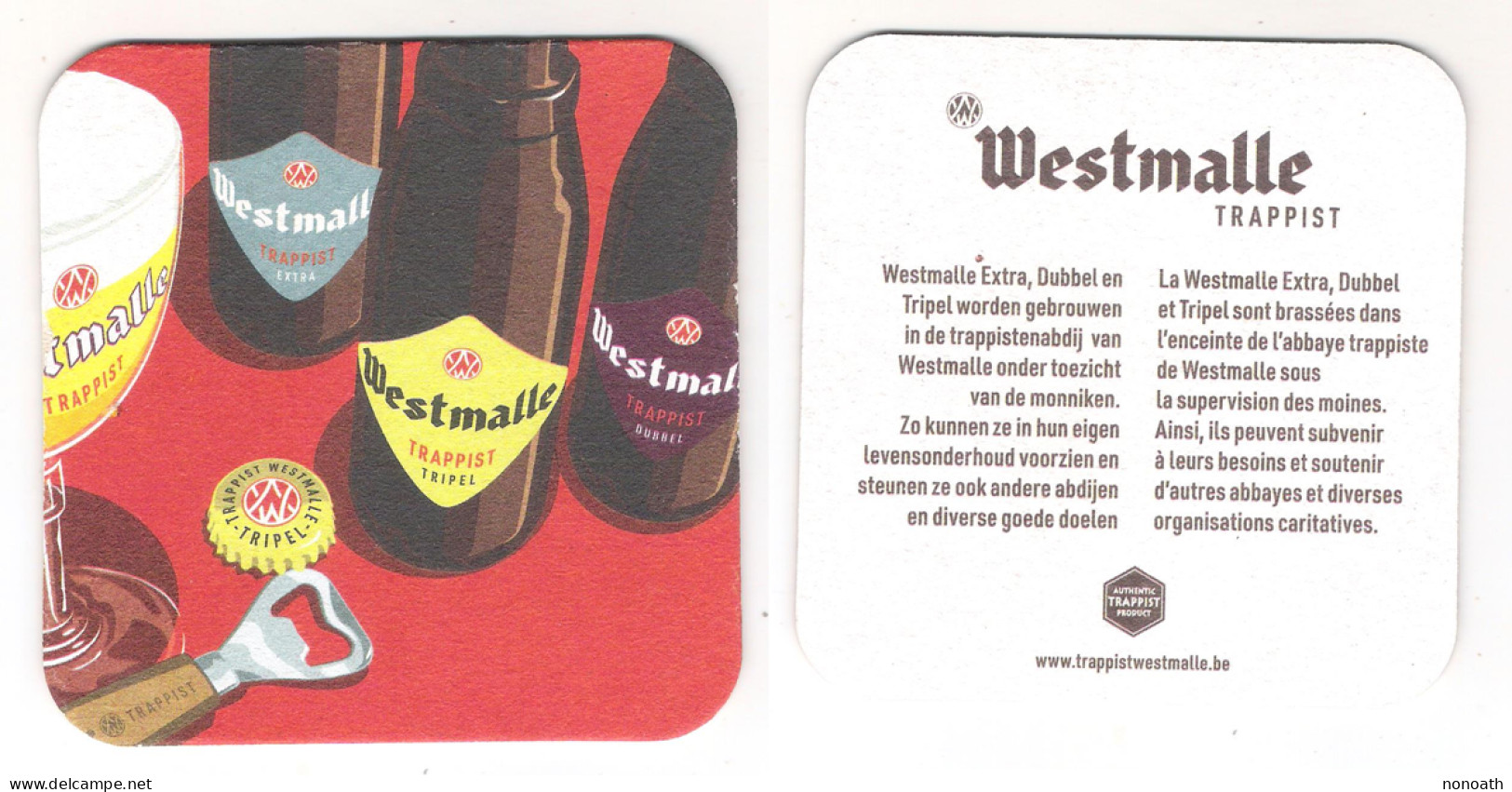 Sous Bock Westmalle Resto Verso - Bierdeckel