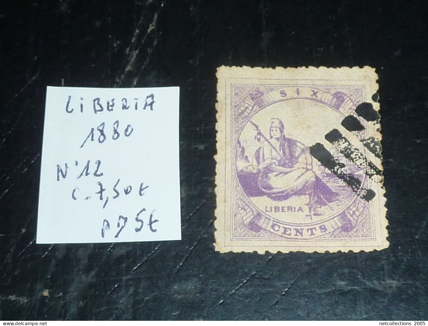 LIBERIA 1880 N°12 - OBLITERE (C.V) - Liberia