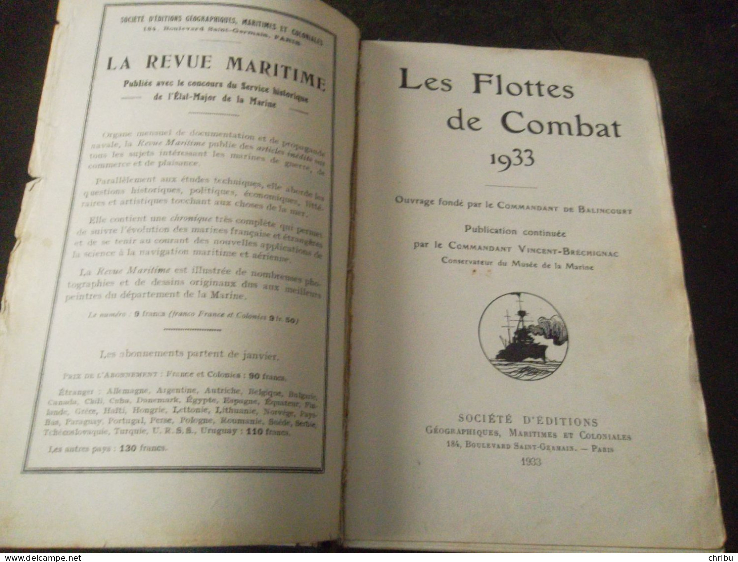 LES FLOTTES DE COMBAT 1933 - 1901-1940