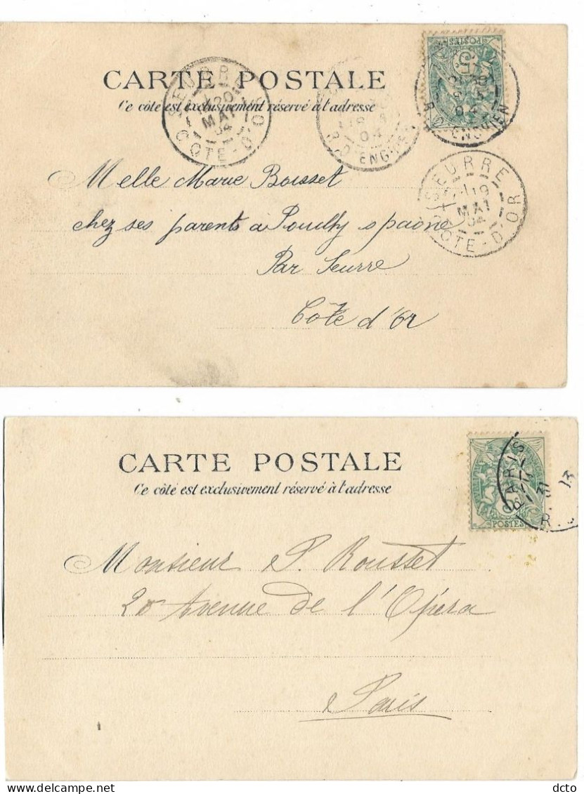 2 Cpa Année 1904 Paris St-Pétersbourg J'apporte La Paix !  & J'apporte Le Bonheur - Nouvel An