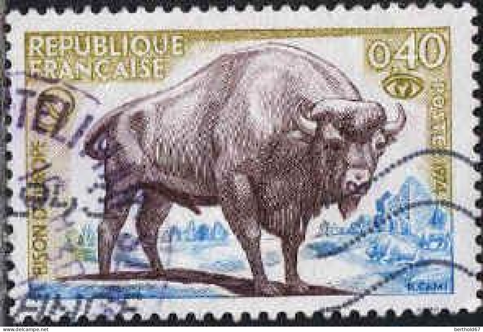 France Poste Obl Yv:1795 Mi:1874 Bison D'Europe (Beau Cachet Rond) - Usati