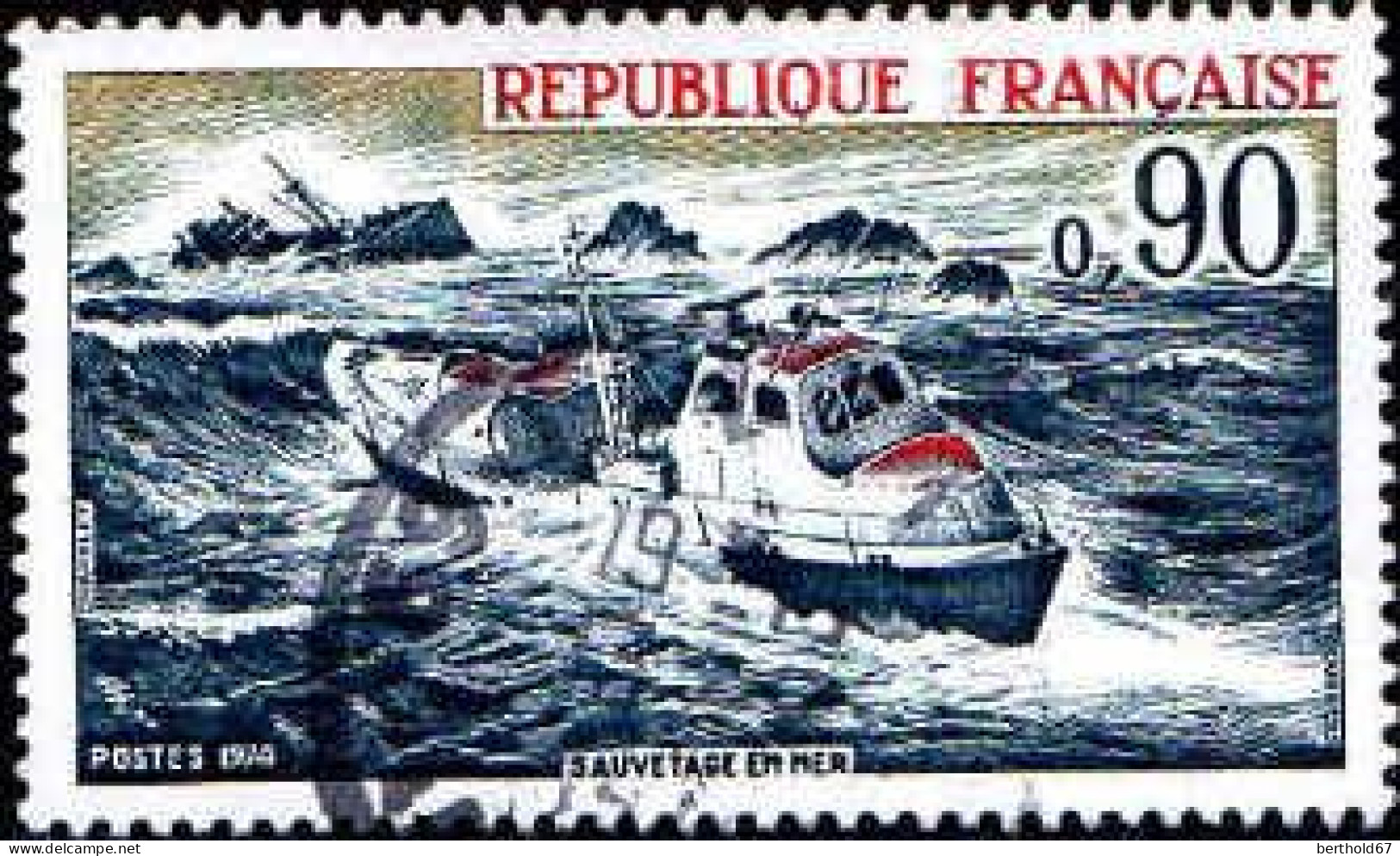 France Poste Obl Yv:1791 Mi:1871 Sauvetage En Mer (cachet Rond) - Usati