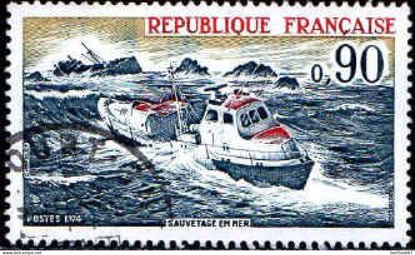 France Poste Obl Yv:1791 Mi:1871 Sauvetage En Mer (Beau Cachet Rond) - Usati