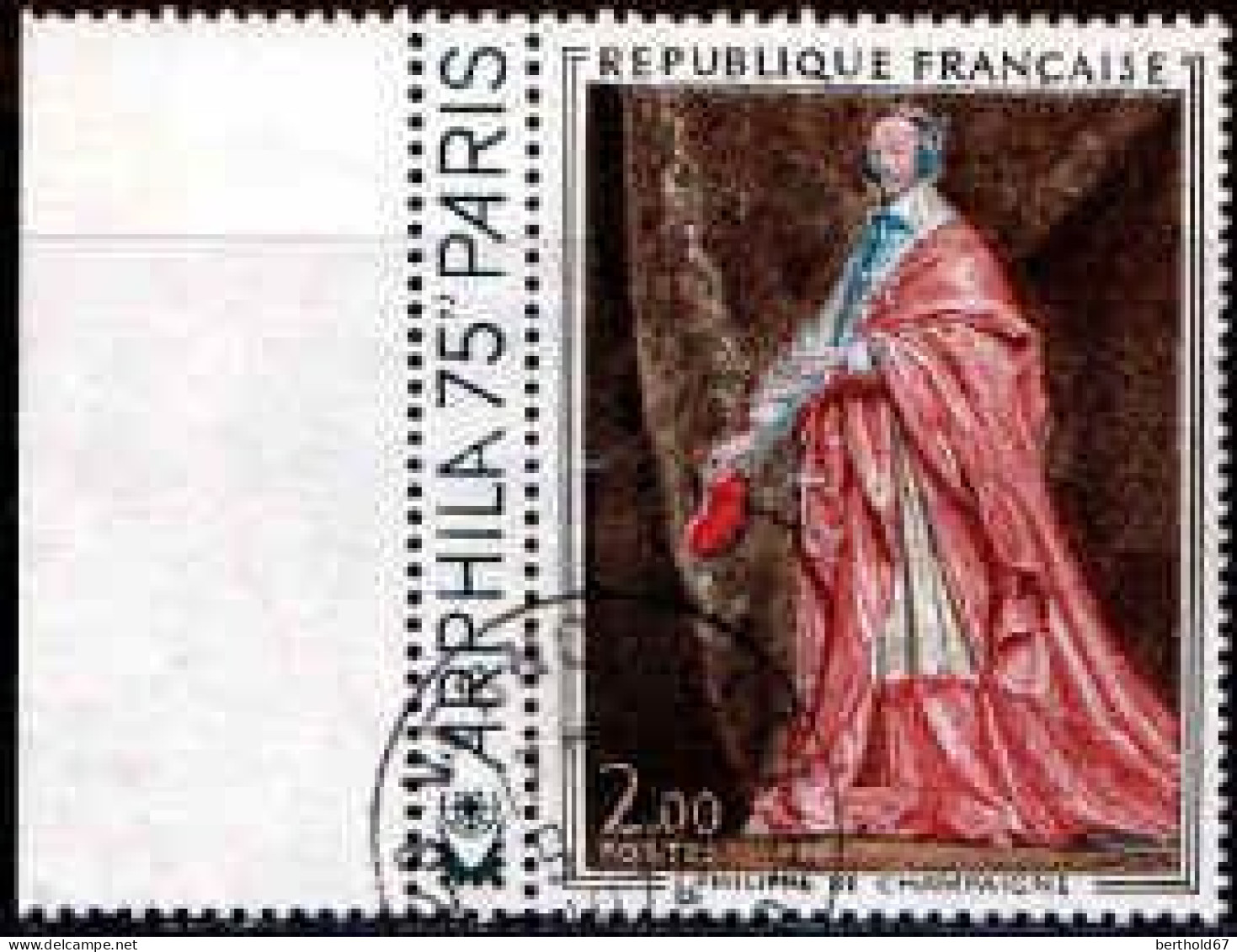 France Poste Obl Yv:1766 Mi:1867 Philippe De Champaigne Richelieu Bord De Feuille (TB Cachet Rond) - Gebruikt