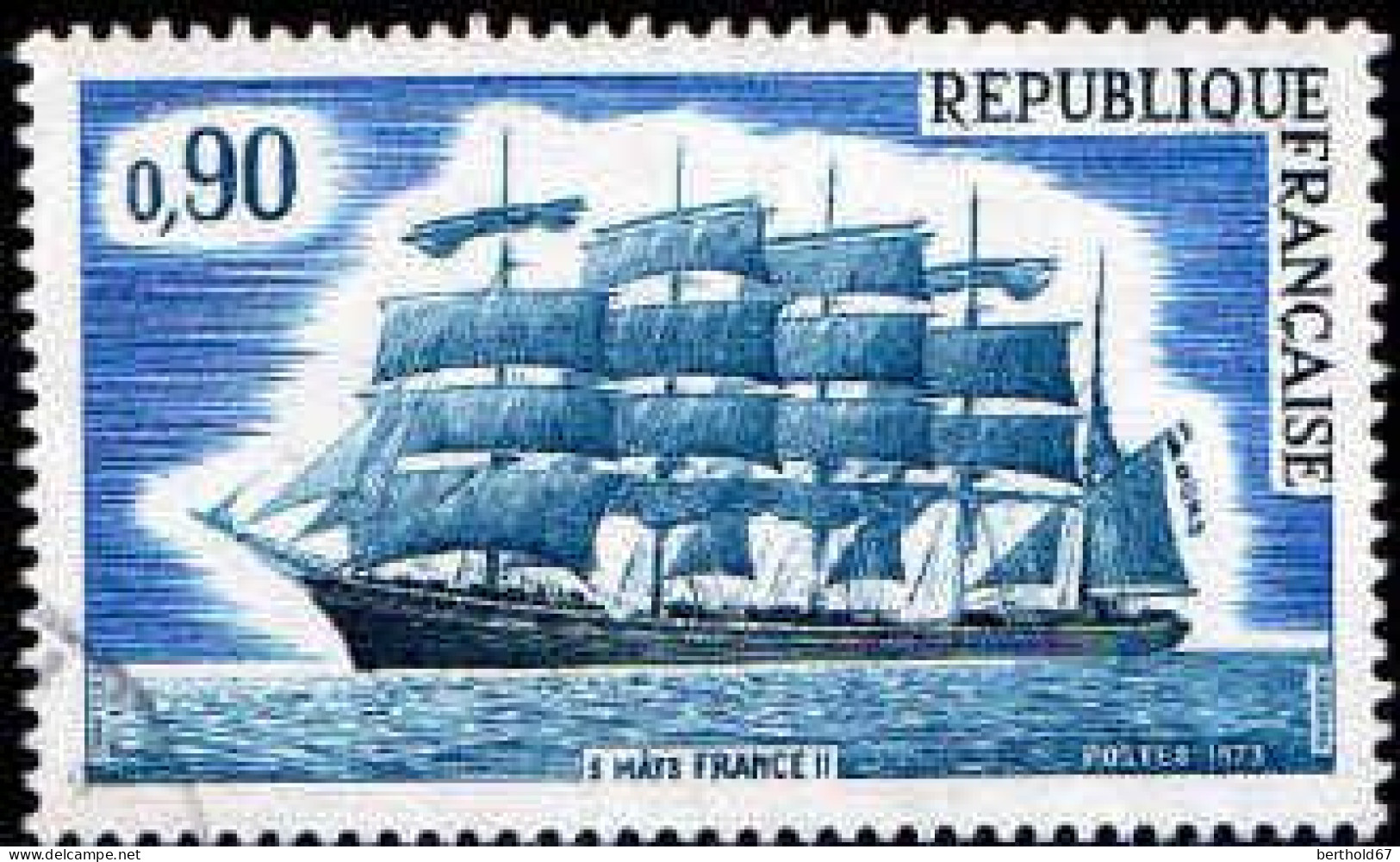 France Poste Obl Yv:1762 Mi:1839 Voilier 5 Mâts France II (cachet Rond) - Gebraucht