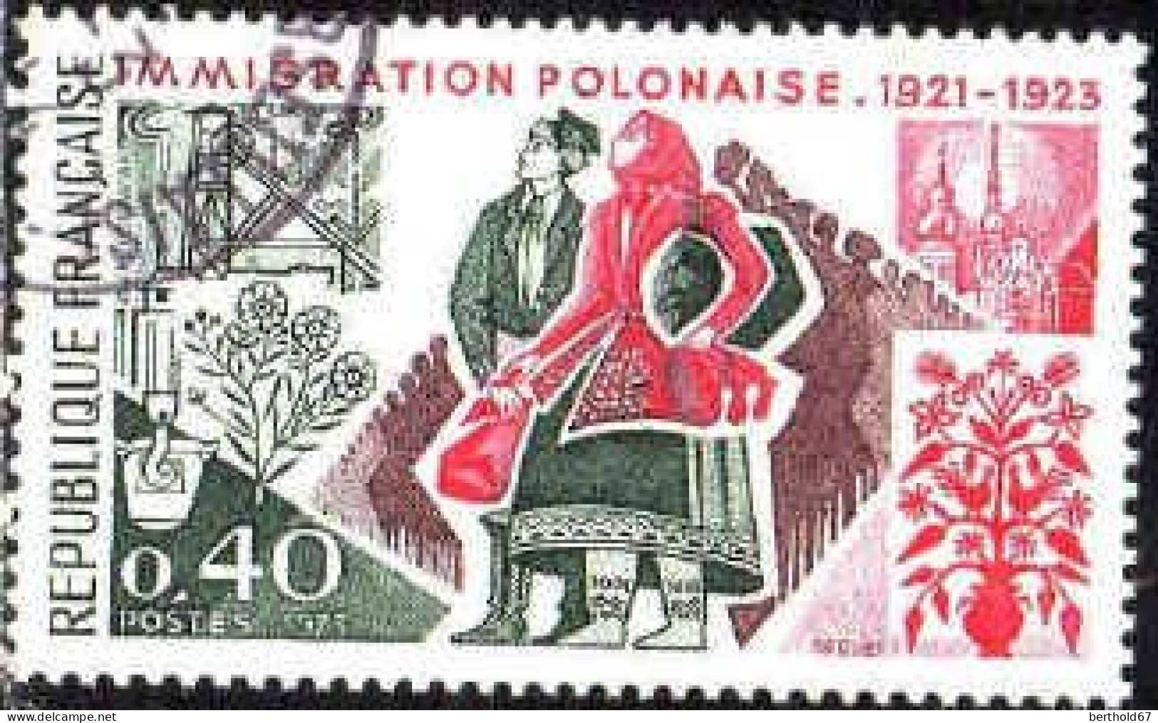 France Poste Obl Yv:1740 Mi:1820 Immigration Polonaise (TB Cachet Rond) - Usati