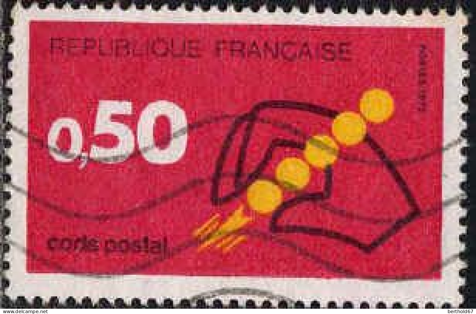 France Poste Obl Yv:1720 Mi:1796 Code Postal (Lign.Ondulées) - Usati