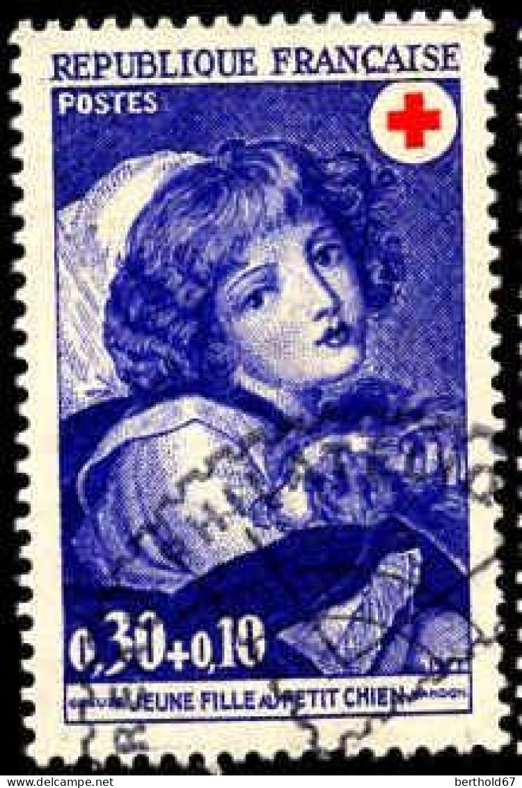 France Poste Obl Yv:1700 Mi:1777 Jean-Baptiste Greuze Jeune Fille Au Petit Chien (TB Cachet Rond) - Gebraucht