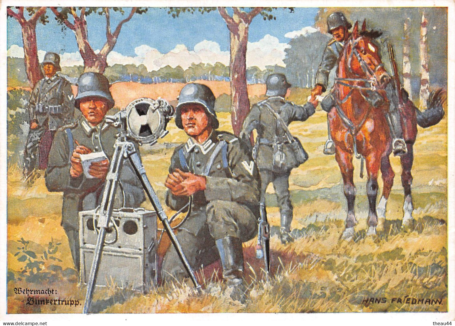 Guerre 1939-45  -  Carte Allemande  -  Militaires, Radio   -  Illustrateur " Hans Fatedmann " En 1939  - Oblitération - Oorlog 1939-45
