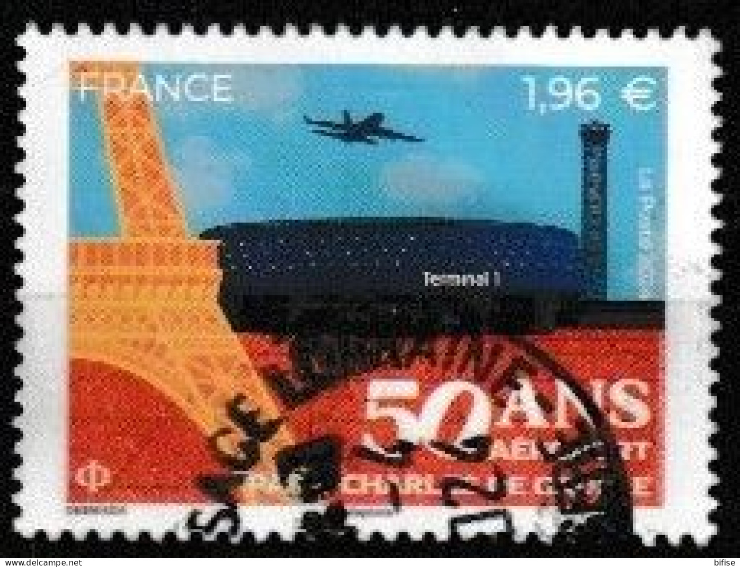 FRANCIA 2024 . 50 Ans Aeroport Charles De Gaulle - YV 5763 - Cachet Rond - Used Stamps