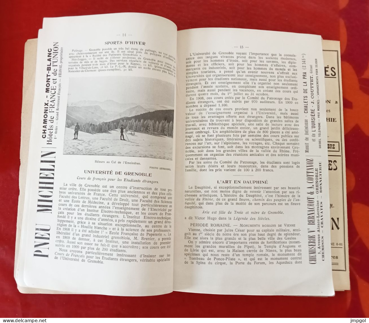 Livret Guide 1910 Grenoble Et Le Dauphiné Uriage Briançonnais Et Queyras La Balme Les Grottes Allevard Les Sept Laus - Reiseprospekte