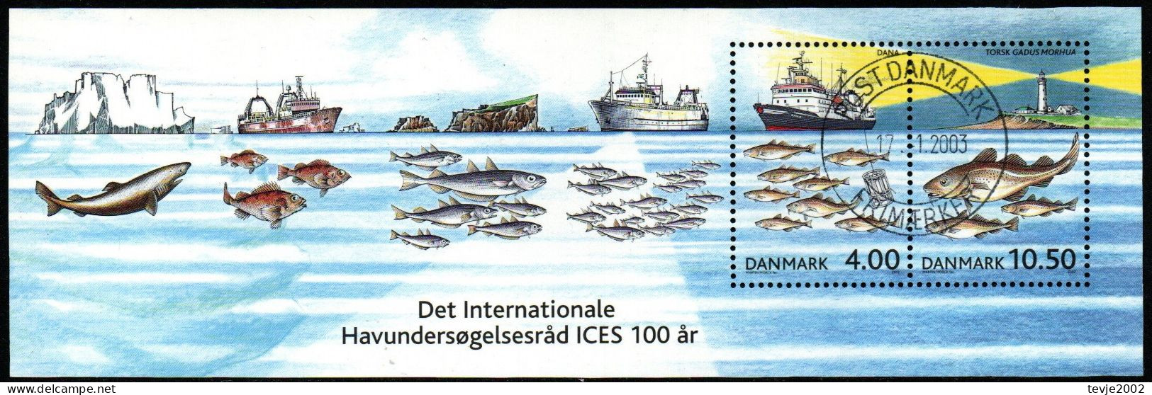 Dänemark 2002 - Mi.Nr. Block 19 - Gestempelt Used - Tiere Animals Fische Fishes - Blokken & Velletjes