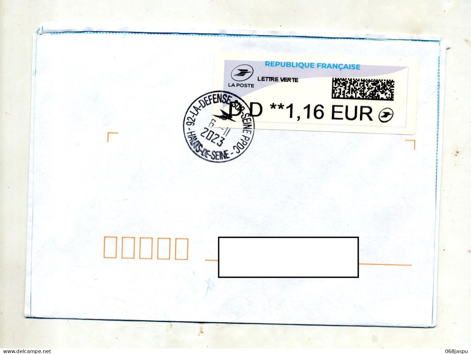 Lettre Cachet La Defense Sur Seine - Manual Postmarks