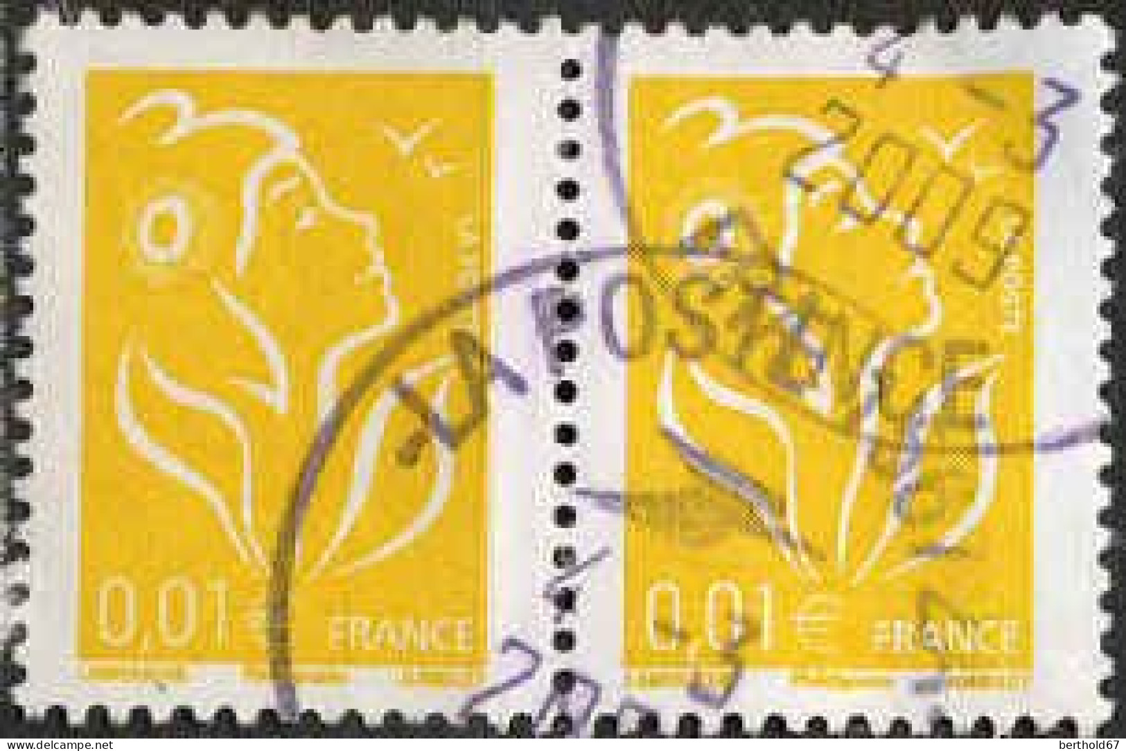 France Poste Obl Yv:3731A Mi:3884ICY Marianne De Lamouche Phil@poste Paire (TB Cachet Rond) - Gebraucht