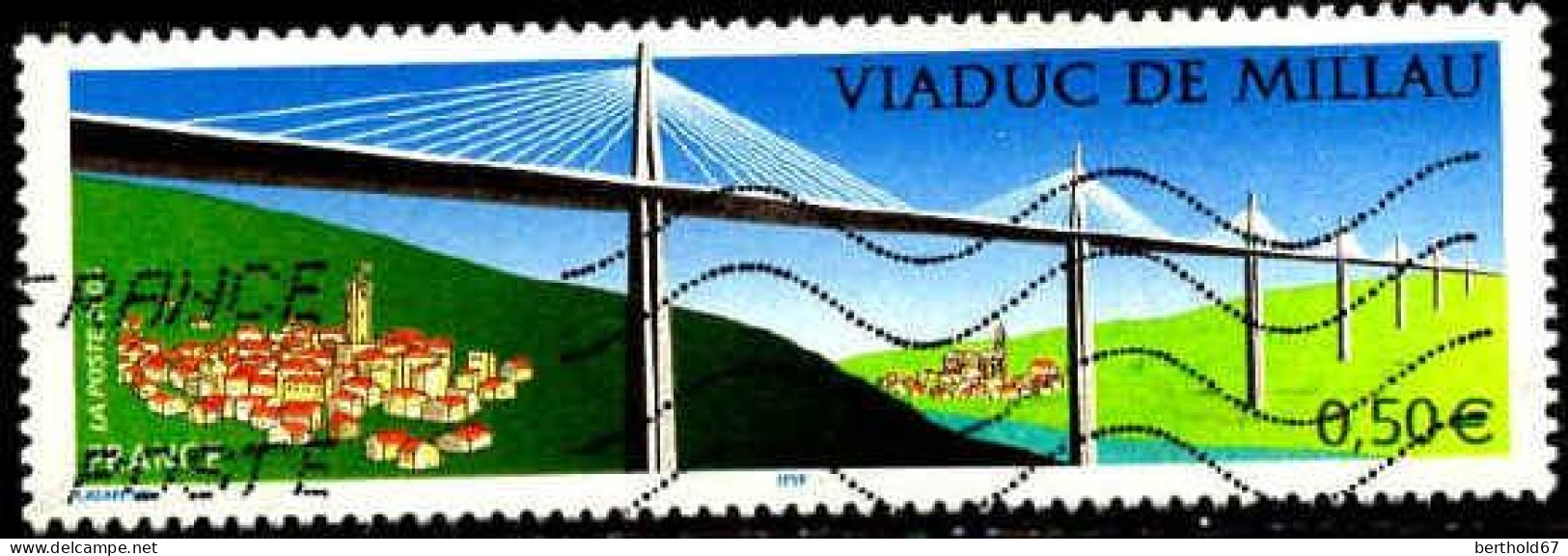 France Poste Obl Yv:3730 Mi:3883 Viaduc De Millau (Lign.Ondulées) - Used Stamps