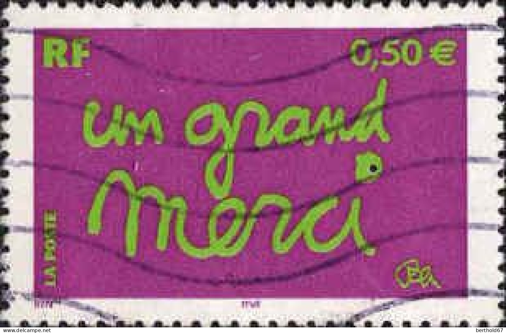 France Poste Obl Yv:3637 Mi:3781I Ben Un Grand Merci (Lign.Ondulées) - Used Stamps