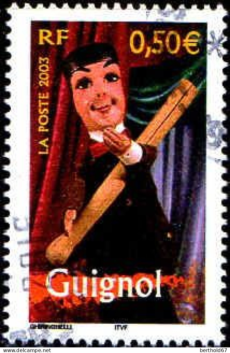 France Poste Obl Yv:3565 Guignol (Beau Cachet Rond) - Usati