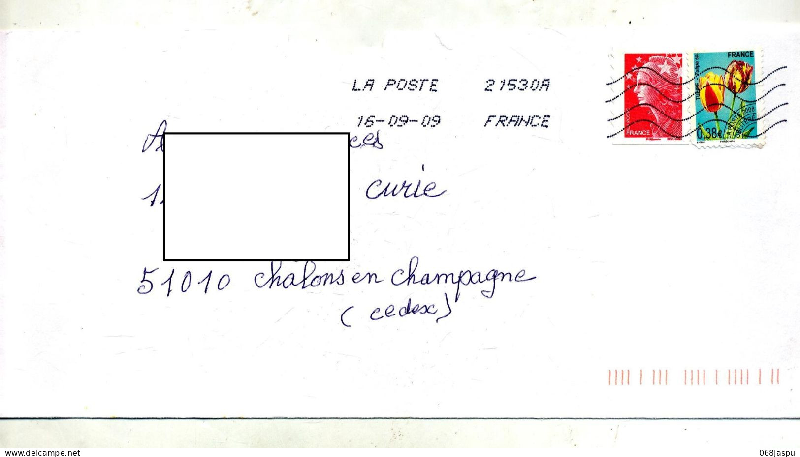 Lettre Flamme Chiffree Sur Pré-oblitere Tulipe Beaujard - Maschinenstempel (Werbestempel)