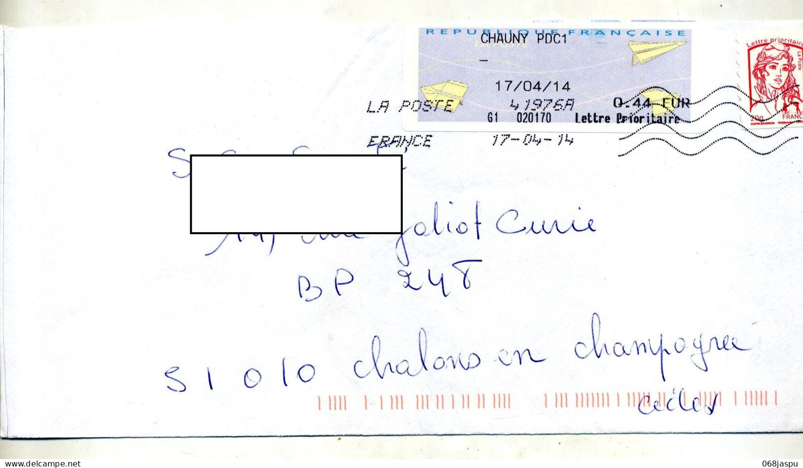 Lettre Flamme Chiffree Sur Ciappa Vignette Bureau Chauny - Oblitérations Mécaniques (flammes)