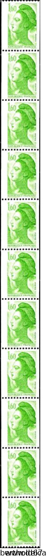 France Roul N** Yv: 81 Mi:2338ST Liberté De Delacroix Bande De 11 - Coil Stamps