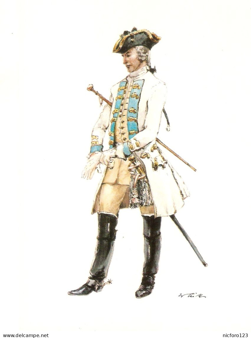 " Uniforms of military cavalry in European countries 17th/18th century" Lot of ten (10) modern German artist signed post