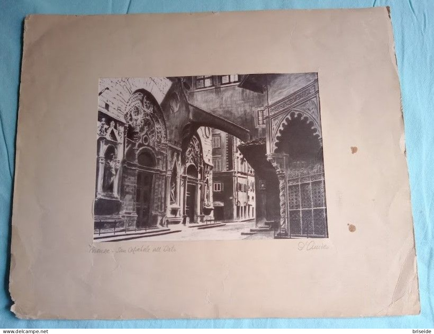 GIUSEPPE MARIO D'AMICO STAMPA SU RASO FIRENZE SAN MICHELE ALL'ORTO - Prints & Engravings