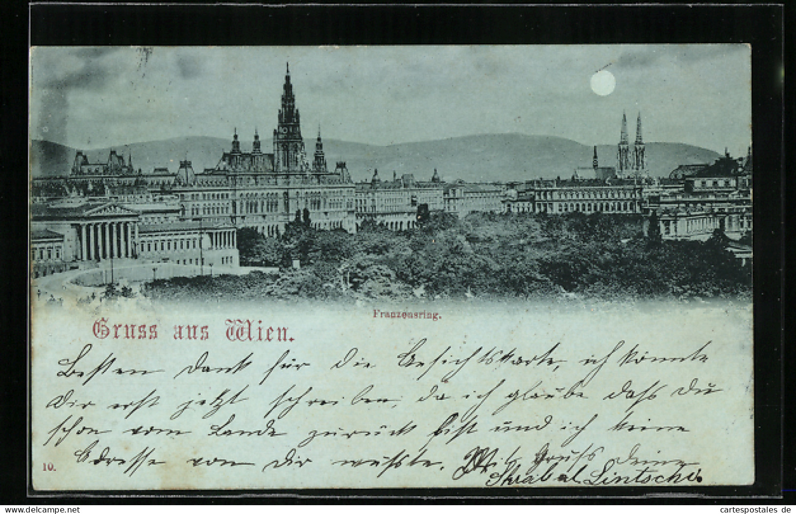 Mondschein-AK Wien, Blick Auf Den Franzensring  - Andere & Zonder Classificatie