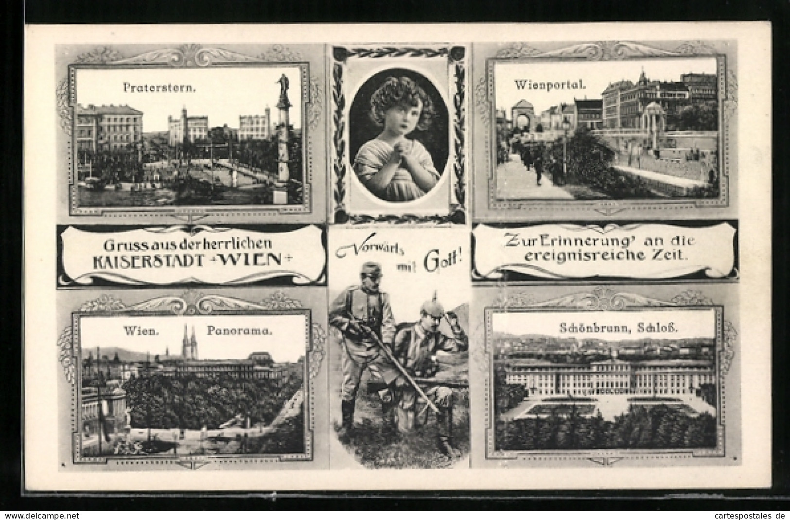 AK Wien, Praterstern, Wienportal, Und Schloss Schönbrunn  - Autres & Non Classés