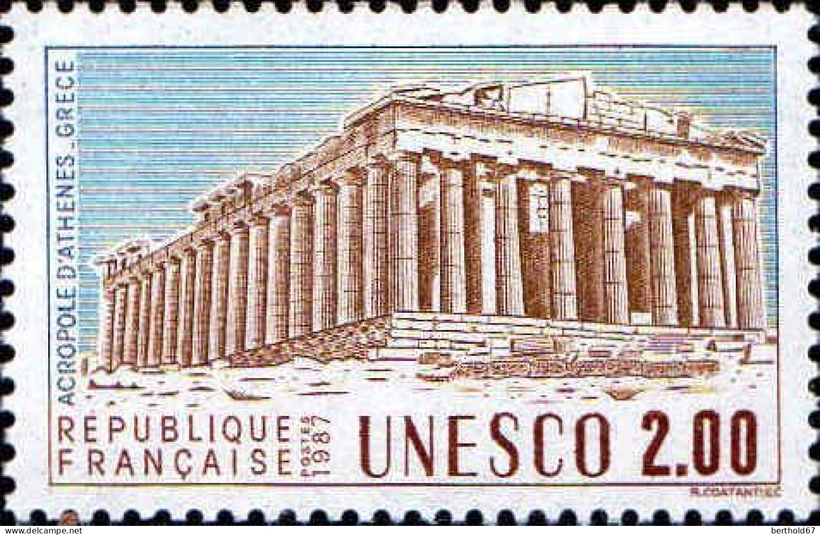France Service N** Yv: 98 Mi:39 Unesco Acropole D'Athènes Grèce - Ungebraucht