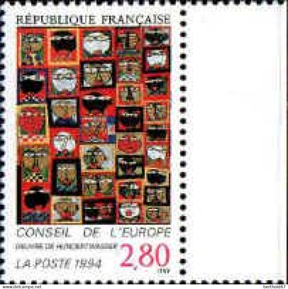 France Service N** Yv:112/113 Conseil De L'Europe Œuvre De Hundertwasser Bord De Feuille - Mint/Hinged