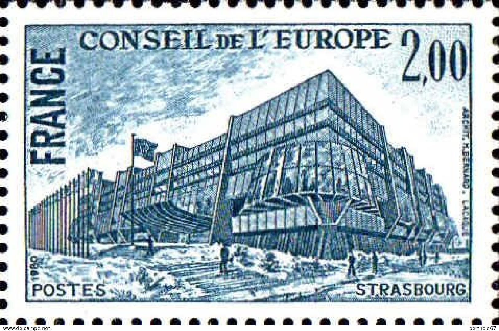 France Service N** Yv: 64 Mi:26 Strasbourg Bâtiment Du Conseil - Mint/Hinged