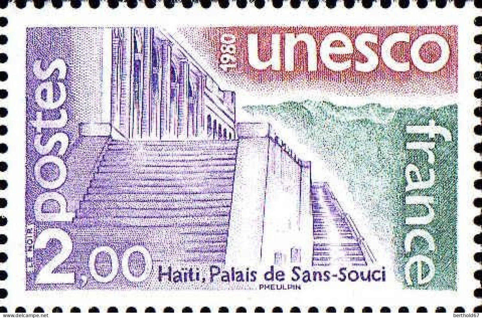 France Service N** Yv: 62 Mi:23 Unesco Haïti Palais De Sans-Souci - Ungebraucht