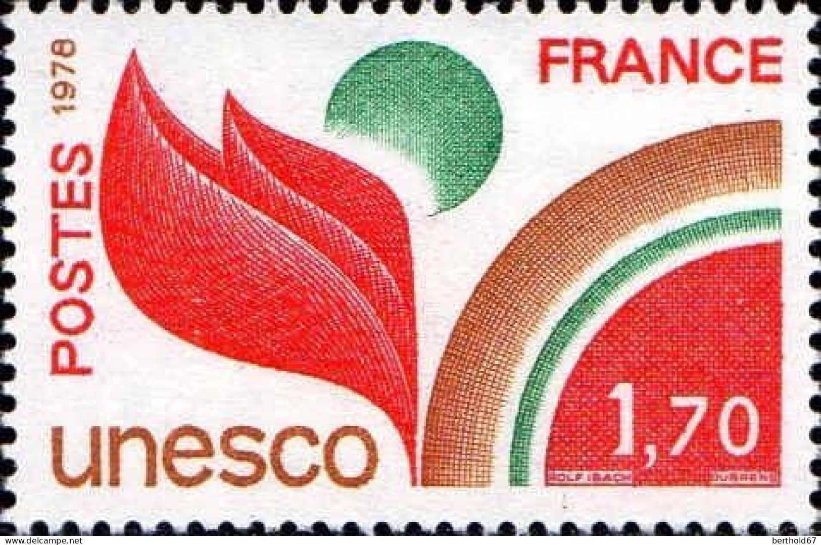 France Service N** Yv: 57 Mi:20 Unesco - Mint/Hinged