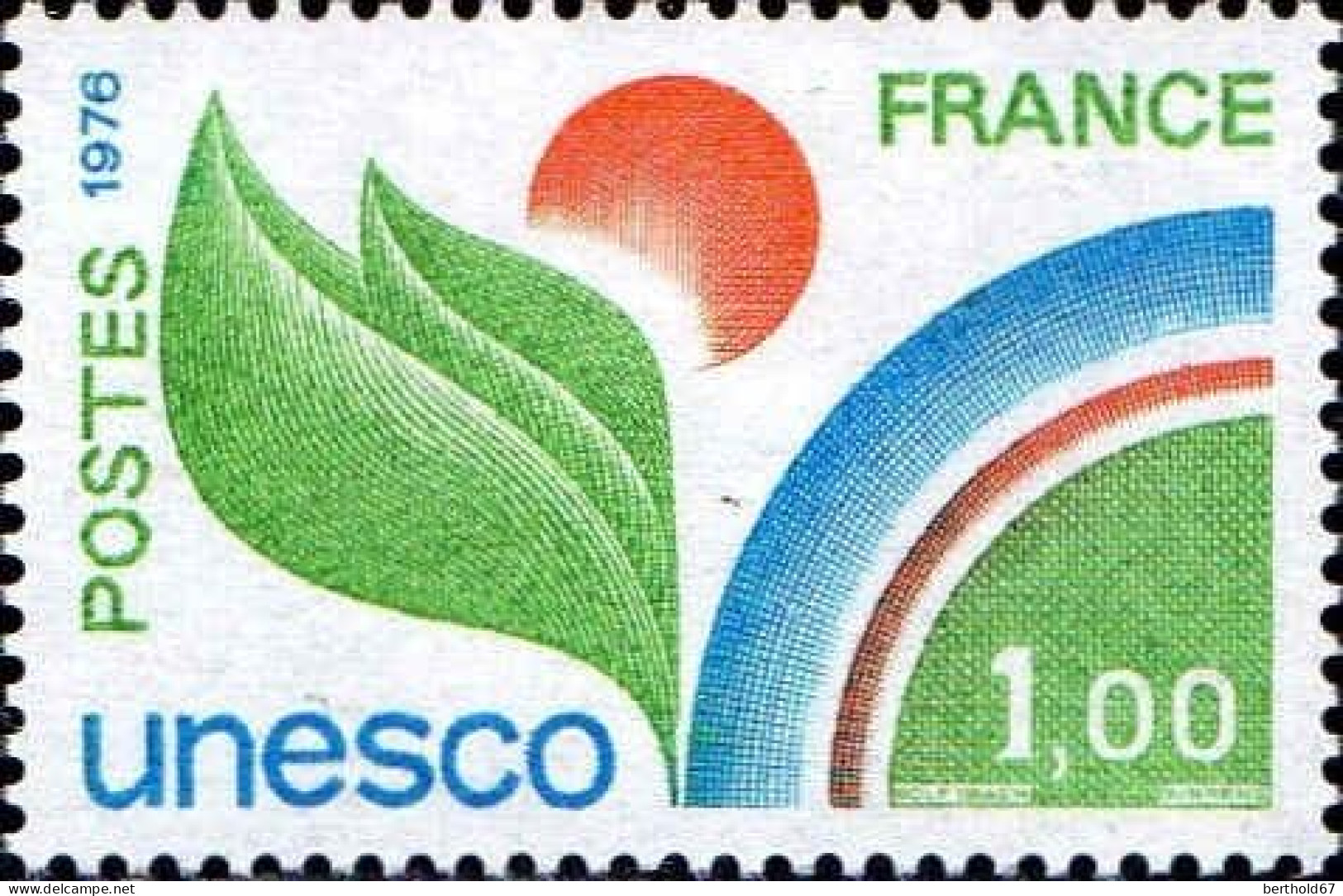 France Service N** Yv: 51 Mi:17 Unesco Terre, Soleil & Flamme - Ungebraucht