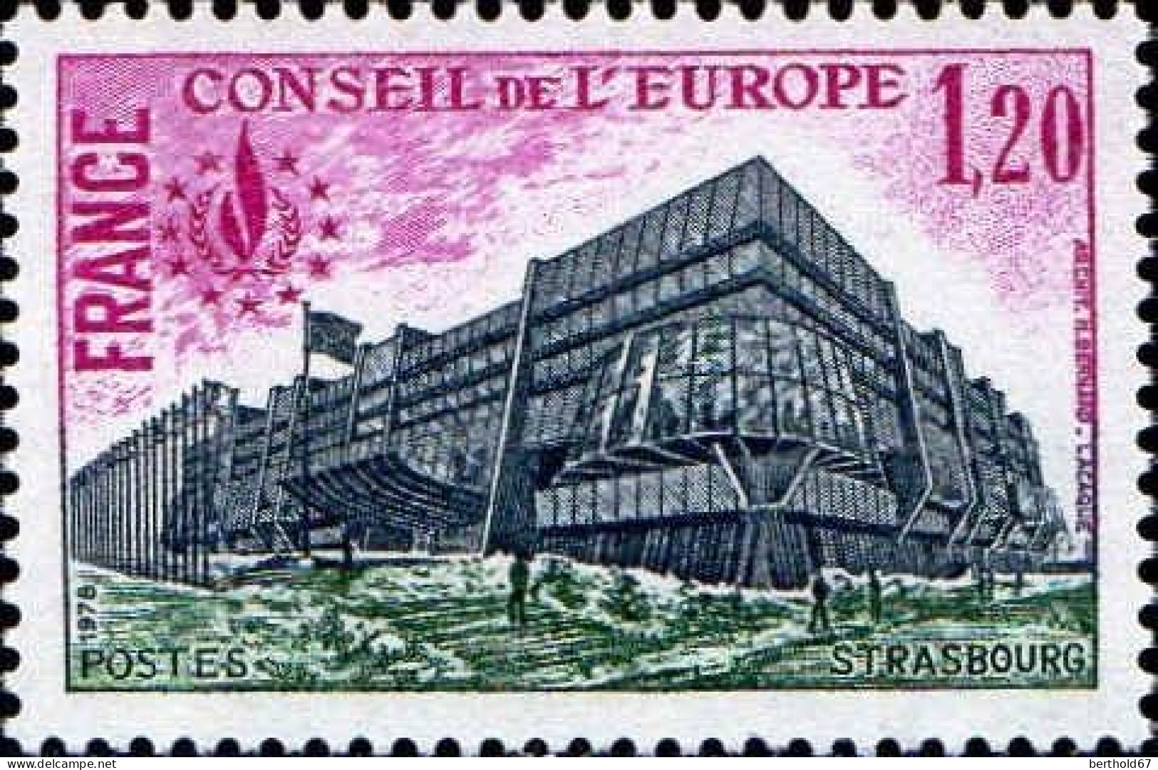 France Service N** Yv: 58 Mi:23 Strasbourg Bâtiment Du Conseil - Mint/Hinged