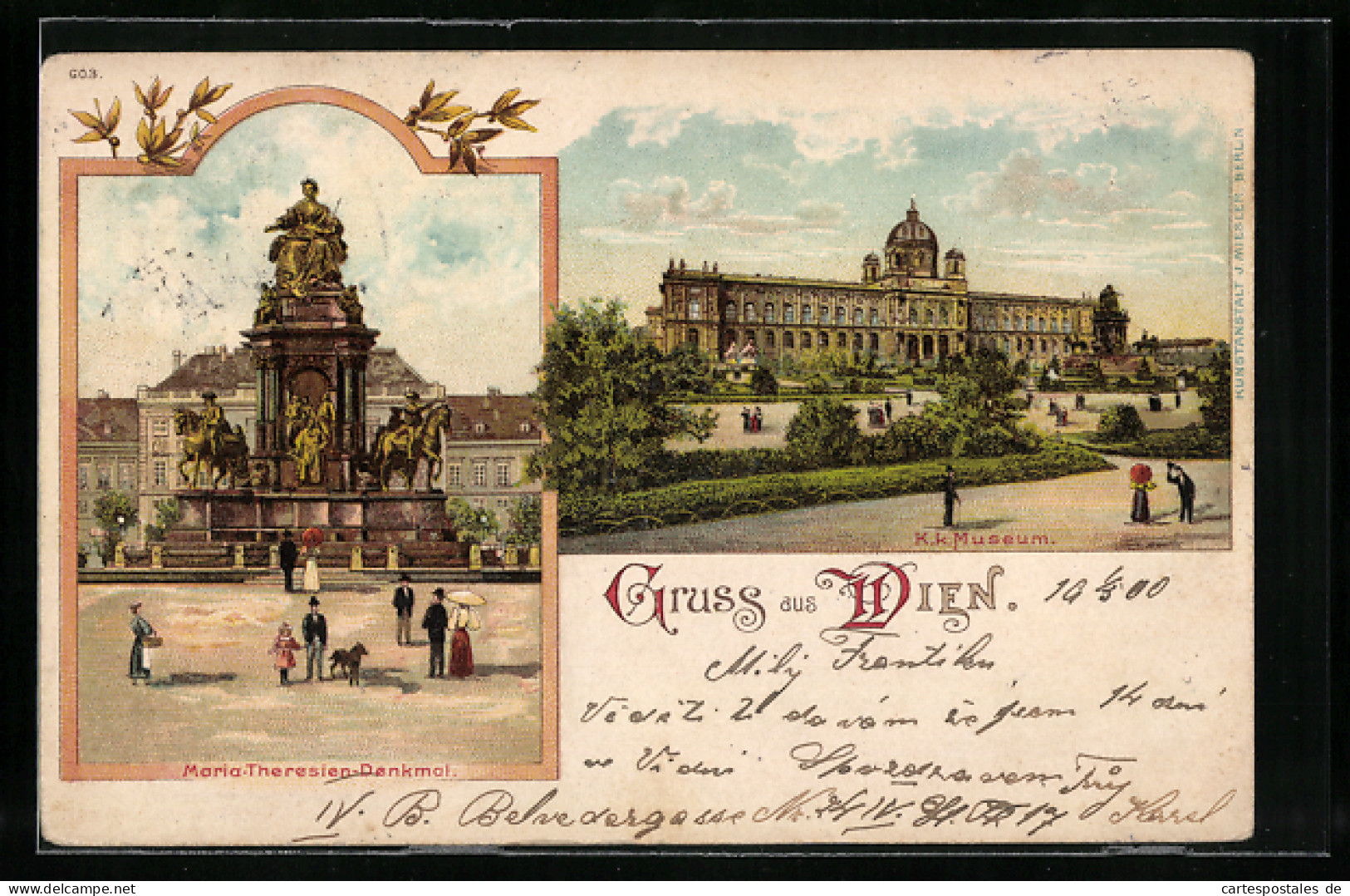 AK Wien I, K.k. Museum, Das Maria Theresia-Denkmal  - Other & Unclassified