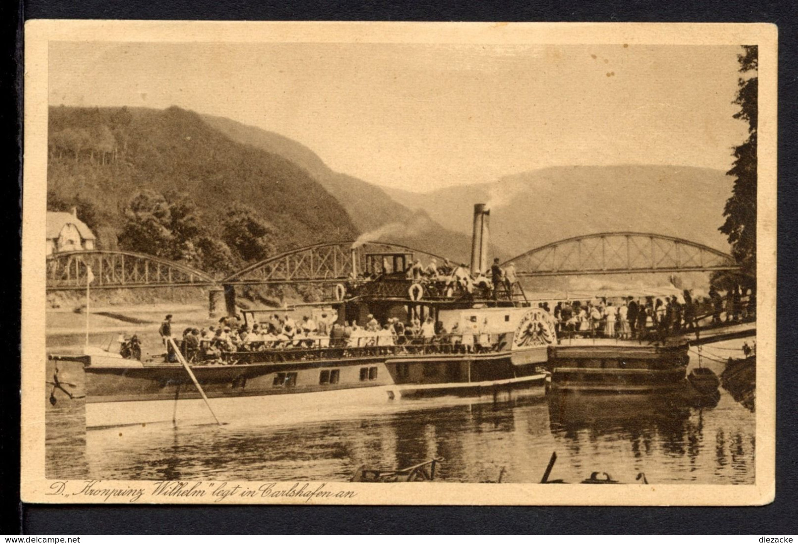 AK Oberweser Dampfschifffahrt 1927 Raddampfer Kronprinz Wilhelm (PK0764 - Autres & Non Classés