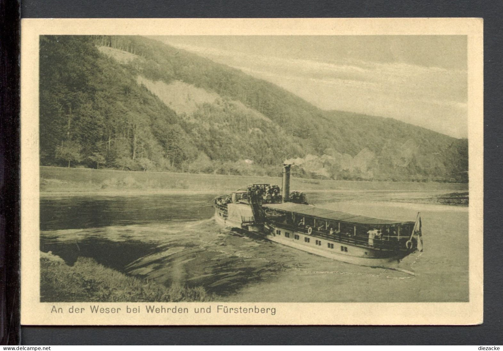 AK Oberweser Dampfschifff. Um 1920 Raddampfer Bei Werden Und Fürstenberg (PK0773 - Sonstige & Ohne Zuordnung