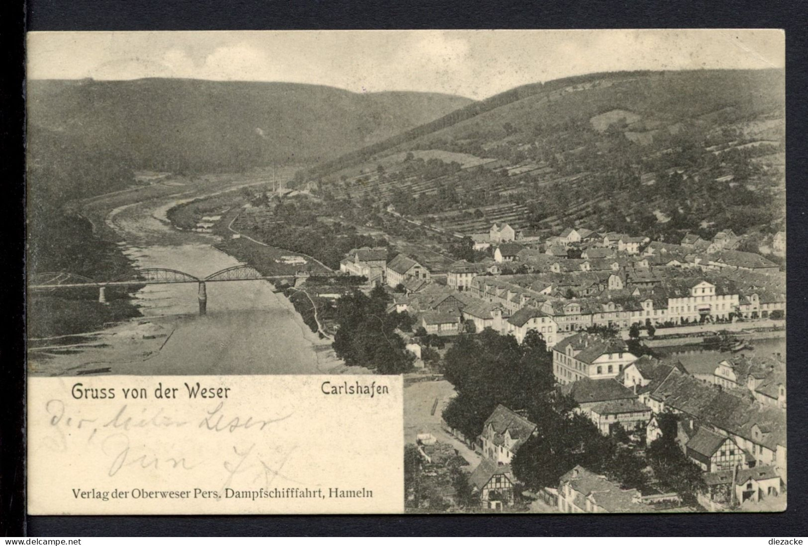 AK Oberweser Dampfschifffahrt 1907 Blick Auf Carlshafen (PK0765 - Autres & Non Classés