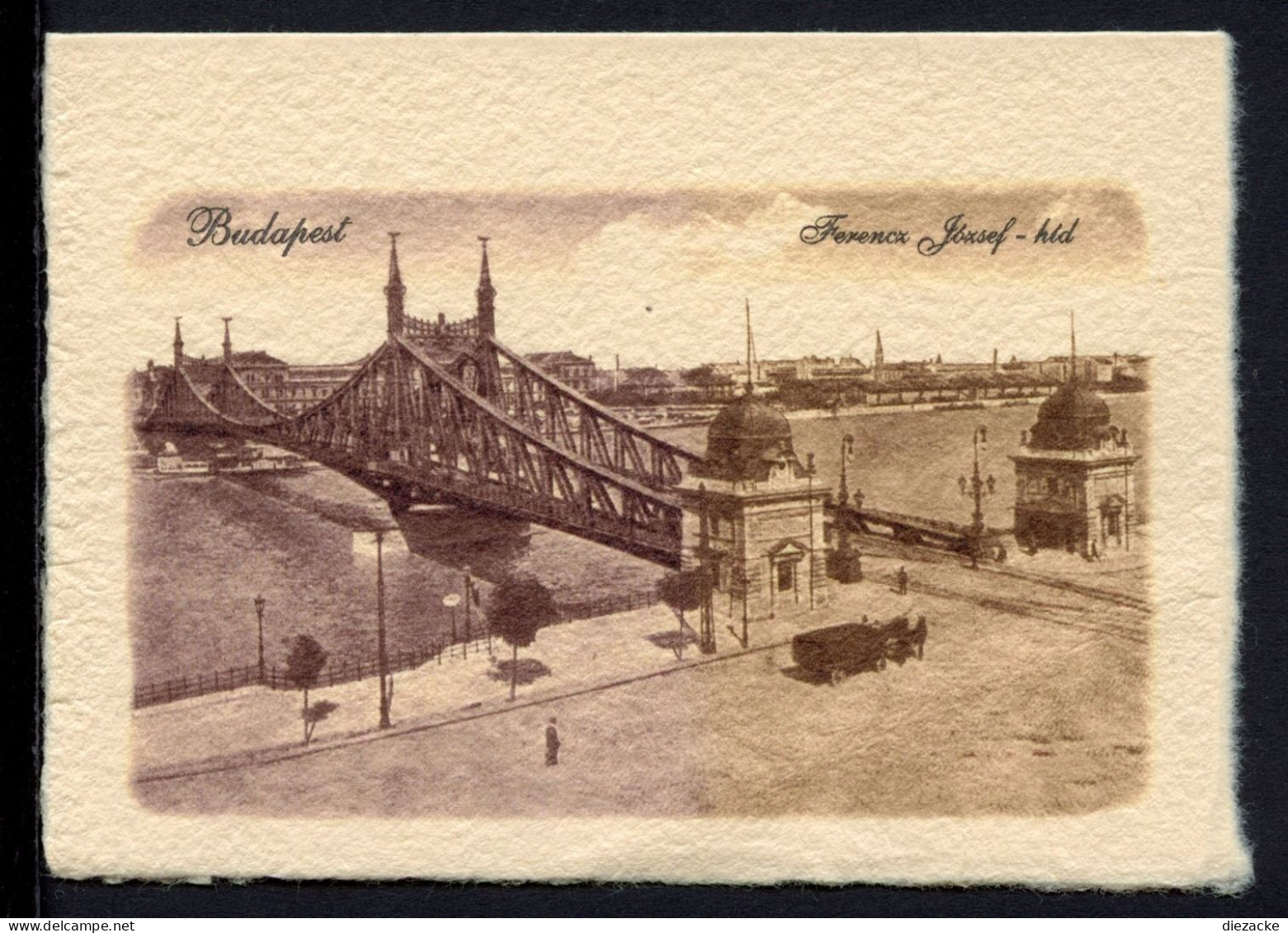 AK Budapest Um 1900 Franz-Josefsbrücke Auf Handgehobenem Papier (PK0777 - Autres & Non Classés