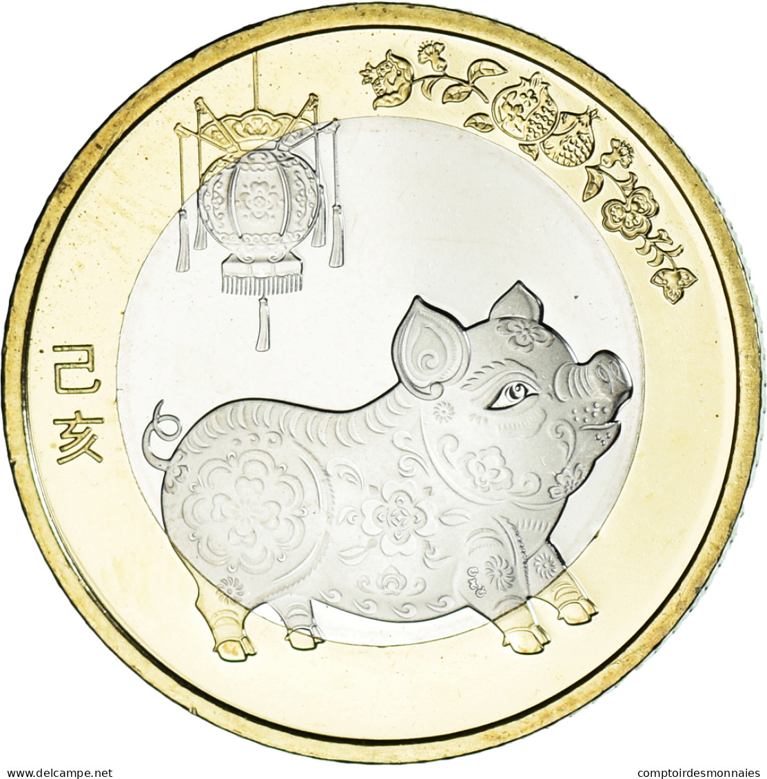 Monnaie, Chine, 10 Yüan, 2019, Année Du Cochon., SPL, Bimétallique - Chine